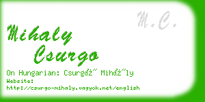 mihaly csurgo business card